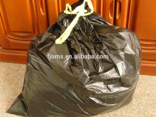 Kitchen drawstring black trash bag