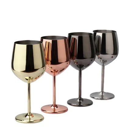 Wholesale Stainless Steel Wine Goblets: 500ML Single Wall Ice Cream & Thermos Wine Cups