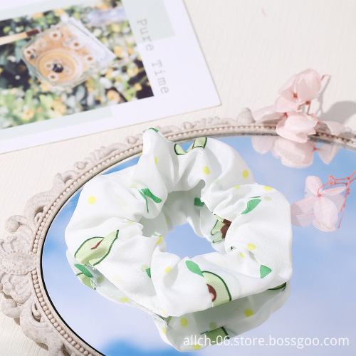 New Design Women Elastic Hairbands: ALLCH RTS Bright Color Scrunchy Soft Hair Fruit Pattern Bands Gift
