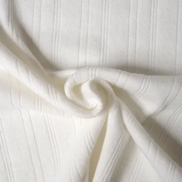 ผ้าฝ้ายสแปนเด็กซ์ Jacquard ซี่โครงผ้าถักที่เป็นของแข็ง