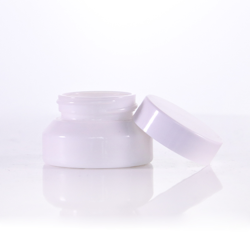 White Cream Jar With White Plastic Cap2 Jpg