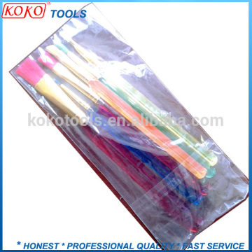 Color plastic wire brush different color transparent artist brush handle