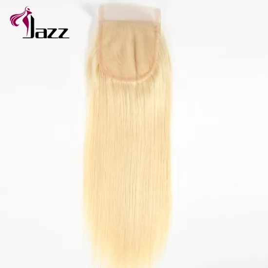 European 613 platinum blonde human hair lace closure piece for white women
