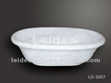 Carrara white marble freestanding tub