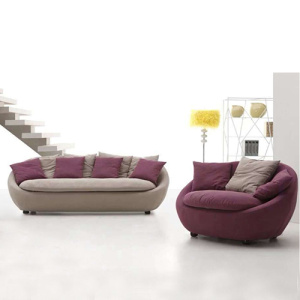 4 Set Sofa Secter dengan Bantal Upholstery Ungu