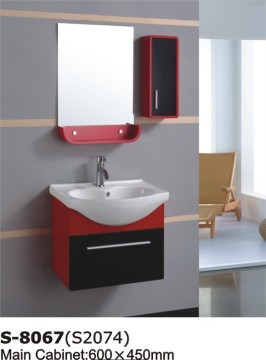 Wall Mounted PVC Asian Style Bathroom Cabinet