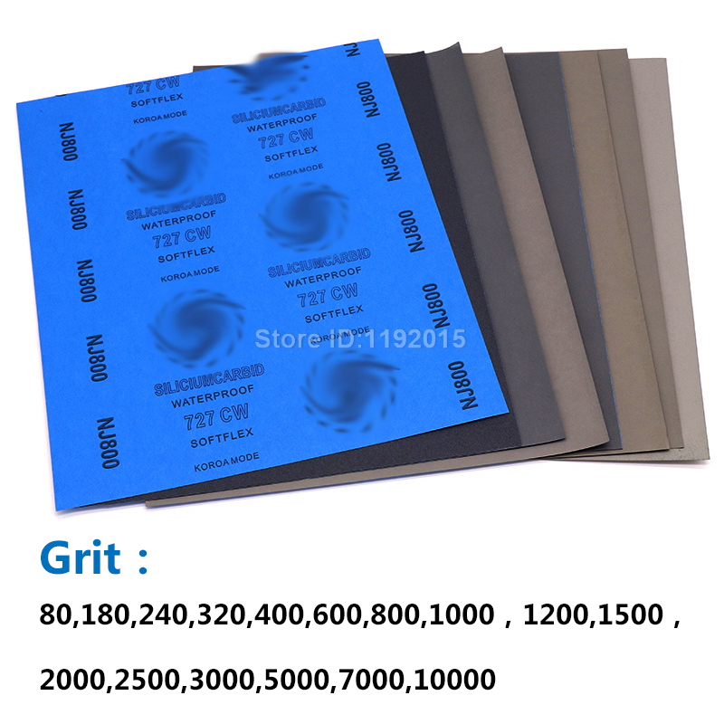 ZtDpLsd 1Pcs Grit 80-10000 Wet And Dry Polishing Sanding Wet/dry Abrasive Sandpaper Paper Sheets Surface Finishing Made