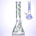 35 cm / 13,8 pouces, en verre hippies, bang de bécher en verre de 2 couleurs avec carton ananas et équipement, pipe d'eau en verre borosilicate, narguilé en verre