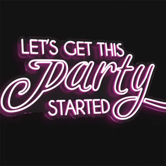 GOLDMORE1 Custom Flexible Neon Wall Lights for Family RGB Lighting - Let's Party Neon Sign