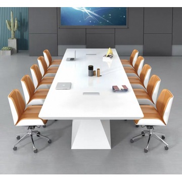 Mesa de conferência em laca branca