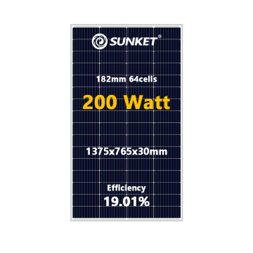 Sunket 182mm Series 200W Mono Solar Pannello