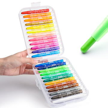 M&amp;G Crayones de cera de dibujos animados de 24 colores para niños