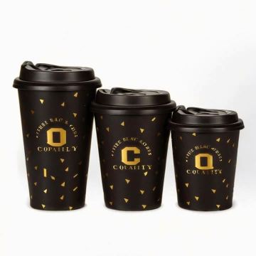 Disposable Double Wall Coffee Cup with Lid and Sleeve