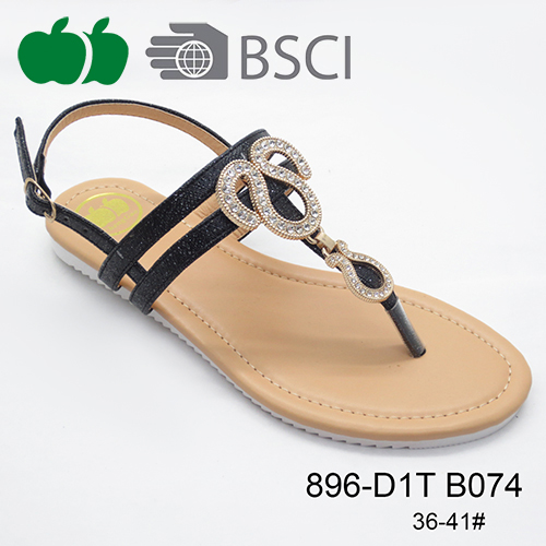 lady beautiful flat sandal