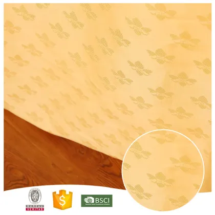 China Manufacturer Good Look Yellow Leaves Jacquard Curtain