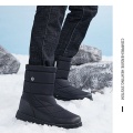 Warm high boots in winter