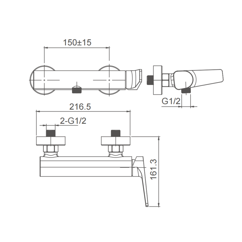 Single lever shower mixer