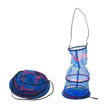 Colorful Collapsible Nylon Fish Guard Fishing Basket Net 65*25cm