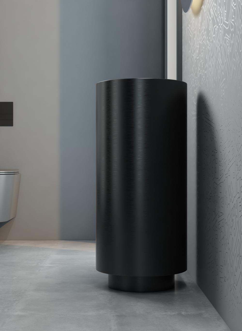 Matt Black Round Round en acier inoxydable Basin