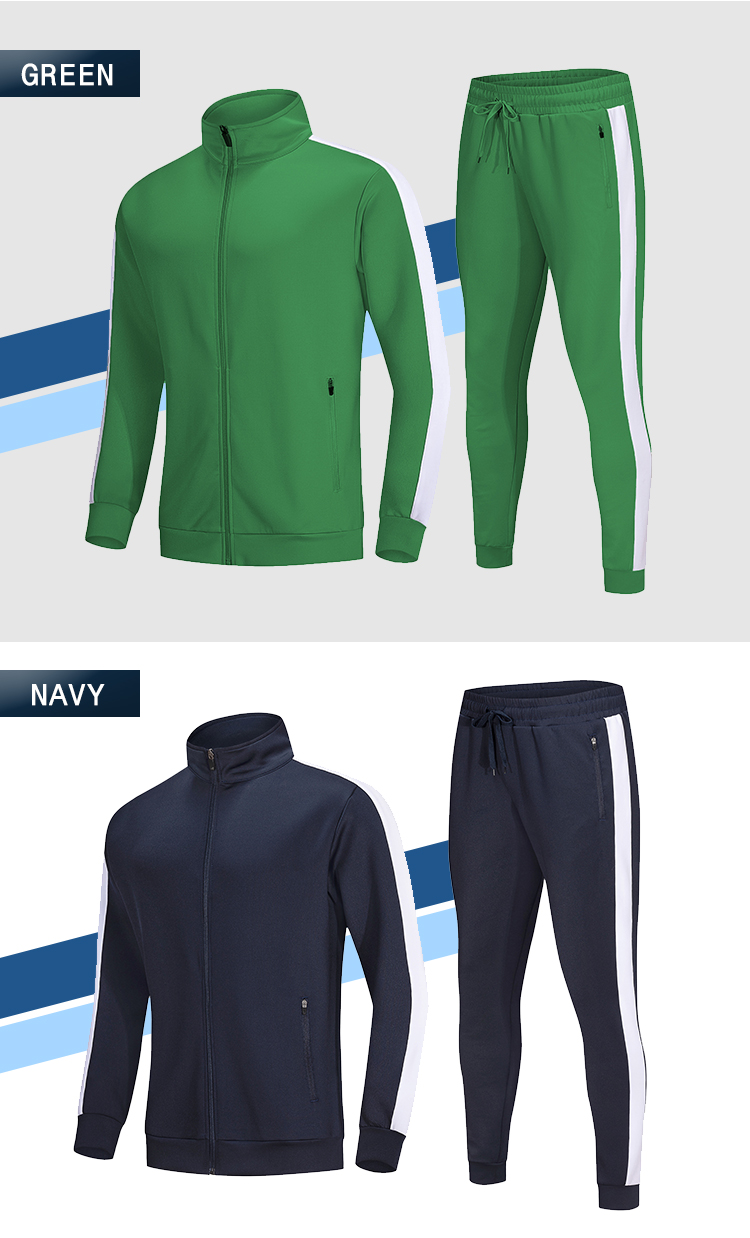 Full-Zip Stripe Jogging Tracksuit Casual Sport Sweat Suit