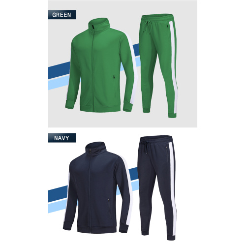 Full-Zip Stripe Jogging Tracksuit Casual Sport Sweat Suit