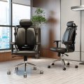 Silla de oficina de cuero PU giratoria de diseño ergonómico