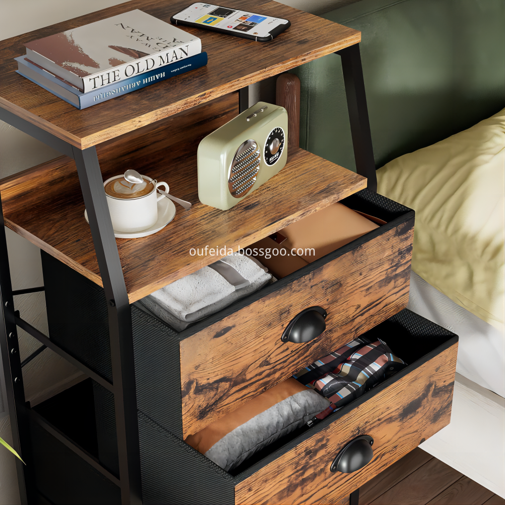 wooden nightstand