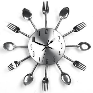 Wall Clock Cutlery Kitchen Fork Knife