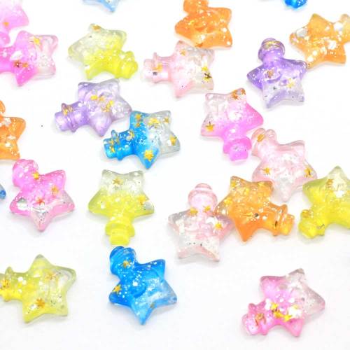 100Pcs 3D Kawaii Glitter Star Bottiglia con retro piatto Cabochons in resina Scrapbooking Gioielli fai da te Accessori per decorazioni artigianali