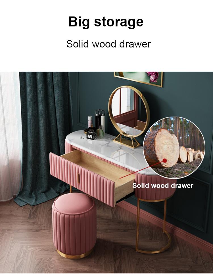 Modern design mirrored dressing table makeup with mirror set for sale factory price