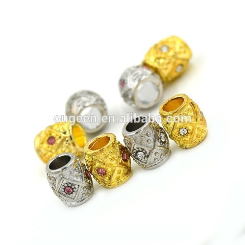 9*8mm and 9*9mm Fashion and personality characteristics of the alloy DIY bead with stone zinc alloy big hole jewelry accessories