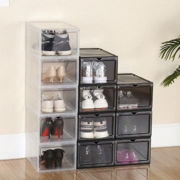 Magnetic Door Space-Saving Plastic Shoe Box
