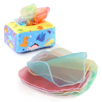 Custom Montessori Toys: Soft Stuffed Crinkle Play Scarves & Tissue Box Toys for Toddlers, Infants, and Newborns