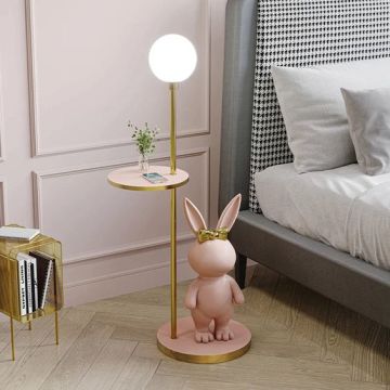 Toffee Rabbit Living Room Floor Lamp for Children's Bedroom and Shelf Ornaments