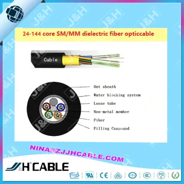 24-144 core Singlemode Non Metal Member Dielectric Loose Tube Fiber Optic Cable