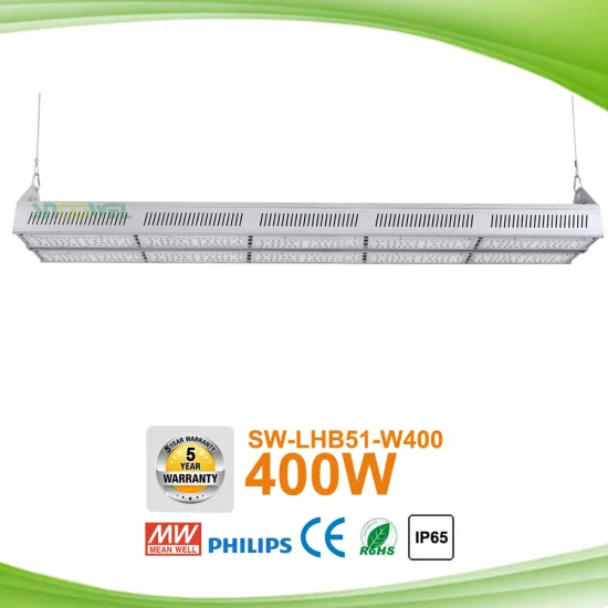 Factory price dimmable rectangle led linear high bay light 400W with motion detector