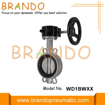 Wheel Worm Gear Wafer Stainless Steel Butterfly Valve