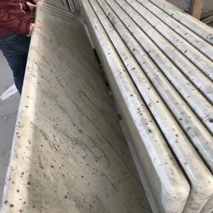 Andromeda White Granite Countertop Kitchen with Chamfered Edges