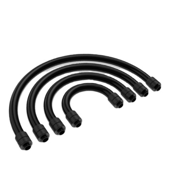 Bykski AIO Hose Fitting Kit - Black Quick-Connected Soft Tube Pipe with 360 Degree Rotatable Connector G1/4, 200-500mm