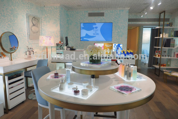 Skin care products display furnitures for cosmetics retail store display solution glass commercial furnitures