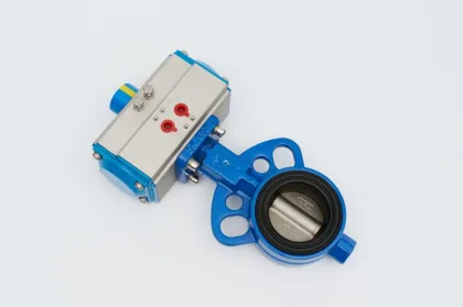 Pneumatic wafer butterfly valve