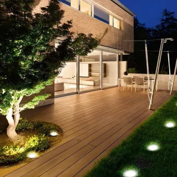 Solar-Powered IP65 Waterproof Round Ground Lamp - 30 Lumen Garden Pathway Light