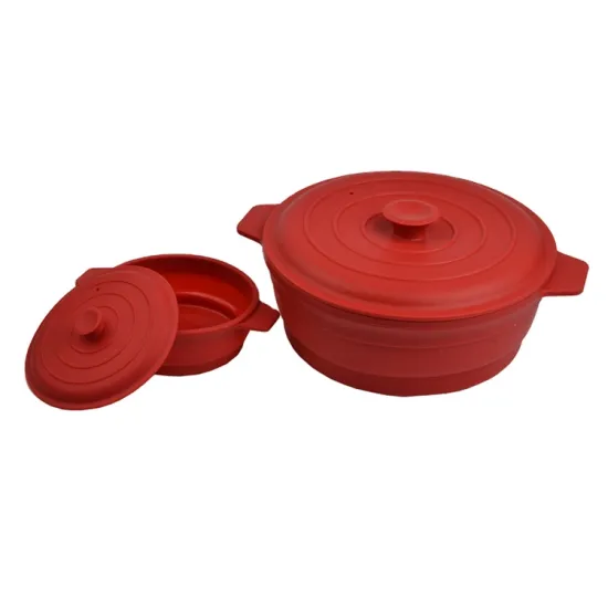 Hot Silicone Microwave Collapsible Steamer Pot Bowl with Lid: Ideal for Camping