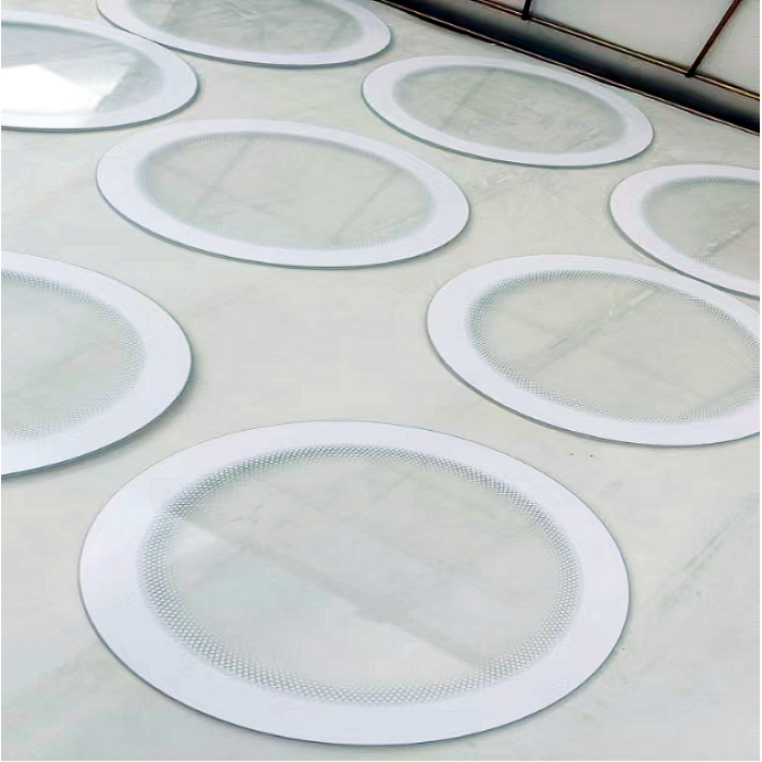 Vidro de tampa de porta temperado com arruela pequena de 3,2 mm