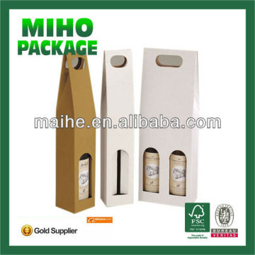 luxury wine packaging box/2 bottle wine handle packaging box/wine packaging shipping boxes