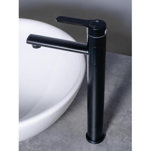 Above counter washbasin single-cold matte black basin faucet