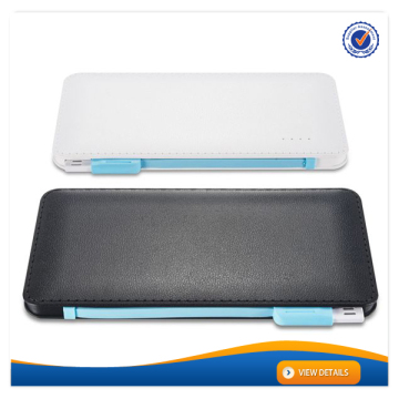 AWC635 Mobile phone power bank 5600 mah with built in multi charging cable msds 5600 mah power bank alibaba