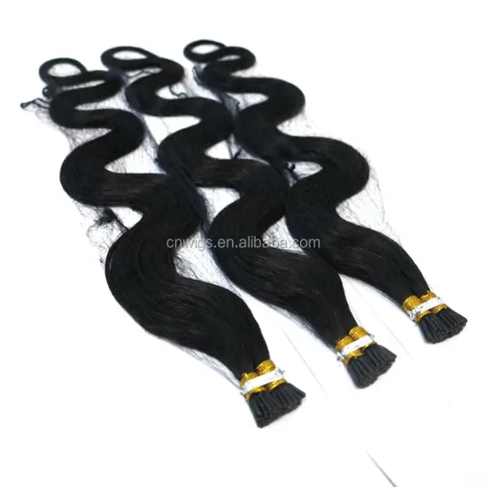 Russian Spanish 0.5g 0.7g 0.8g 1g 2g/strand 100% Virgin Remy Human I tip Curly Hair Extensions with Full Cuticle Intact