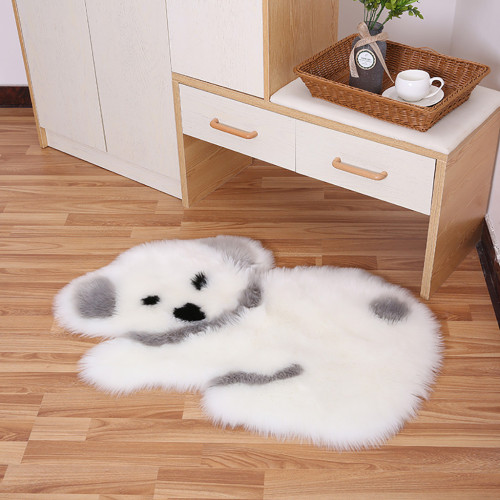 Cartoon Koala Artificial Wool Sheepskin Hairy Carpet Faux Mat Seat Pad Fur Warm Tapetes Floor Mat Soft Area Rug Hanging #5