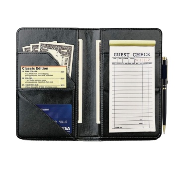 Black Gold Foil Restaurant Check Presentator met logo